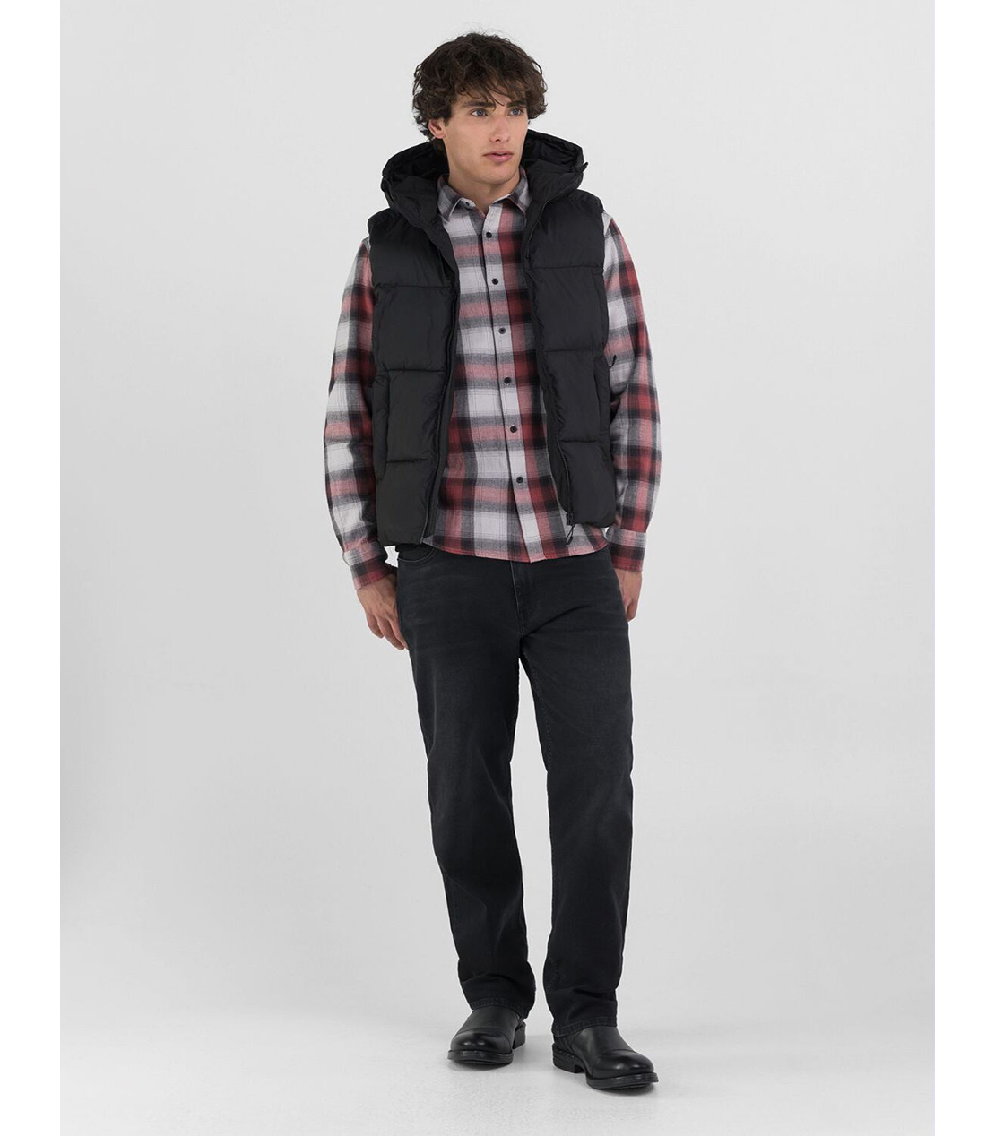 リサイクルポリキルティングECOベスト 詳細画像 ブラック 5